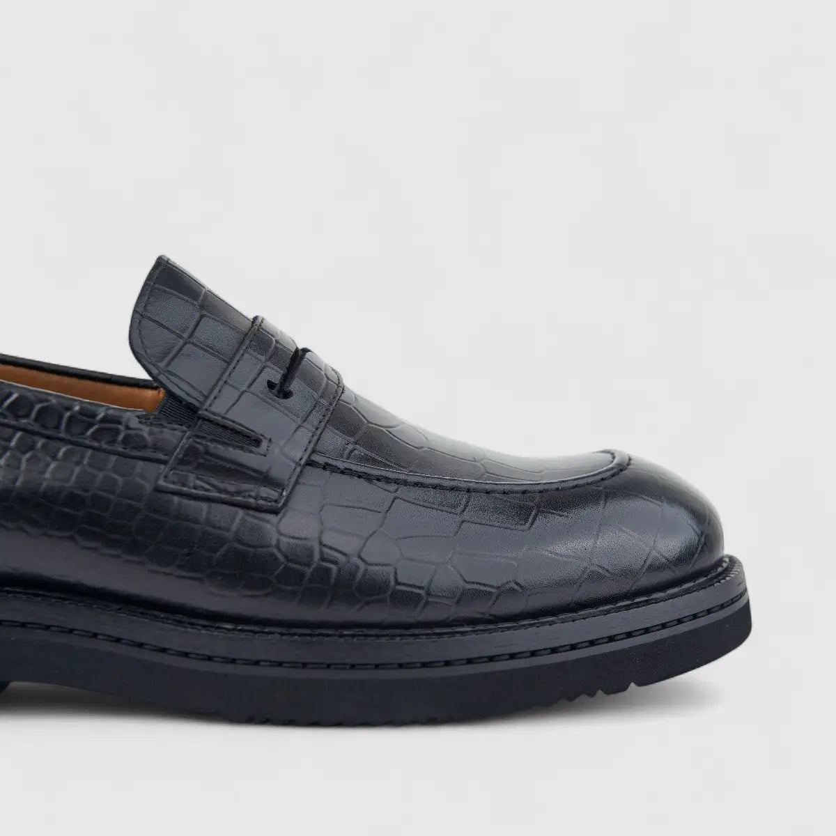 Formales Men's Leather Chunky Sole Slip On FY266011 Black FD18