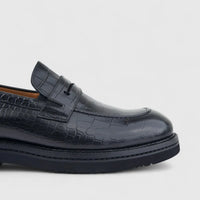 Formales Men's Leather Chunky Sole Slip On FY266011 Black FD18