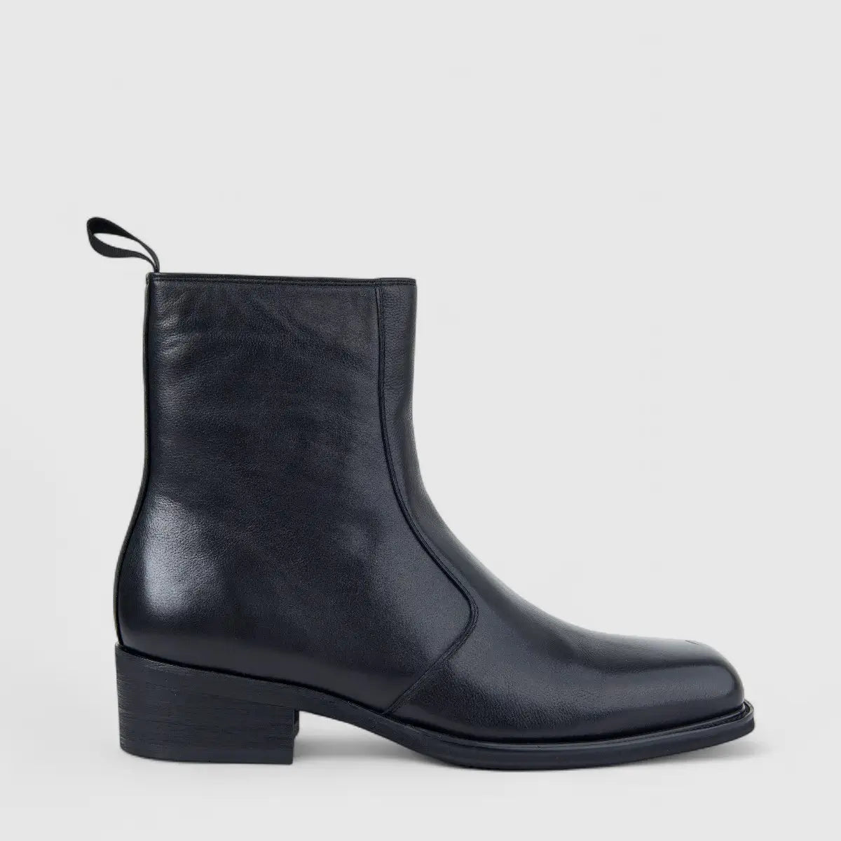 Formales Men's Leather Dress Boot With Cuban Heel FY266012 Black FD20