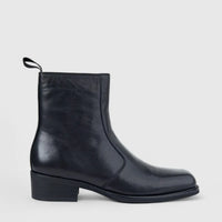 Formales Men's Leather Dress Boot With Cuban Heel FY266012 Black FD20