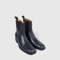 Formales Men's Leather Dress Boot With Cuban Heel FY266012 Black FD20