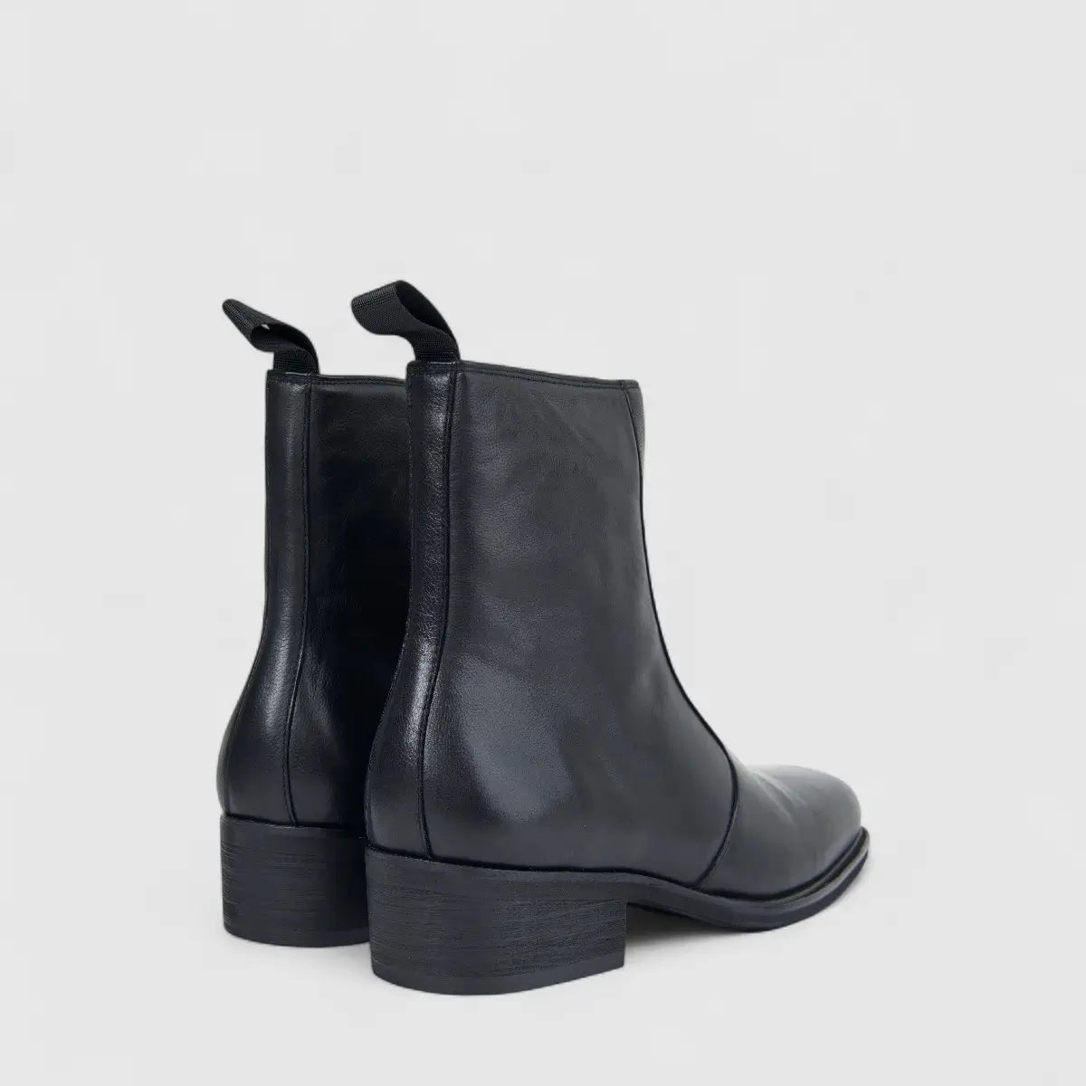 Formales Men's Leather Dress Boot With Cuban Heel FY266012 Black FD20