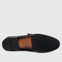 Formale's Men's Leather Loafer FT268002 Black, showcasing the durable black sole and brown arch with size '41' detail.