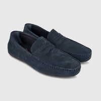 Formales Men's Leather Loafer FT268016 Navy FK71 in navy leather, slip-on penny loafer pair shown at angle.
