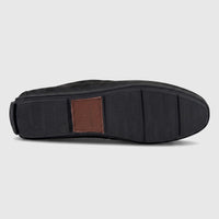 Formale's black men's leather loafer, model FT268019, shown from the bottom view, highlighting the textured rubber sole with