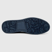 Close-up view of the navy blue sole of a Formales men's leather loafer, featuring a textured tread pattern and brand details.