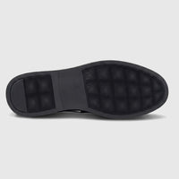 Black sole of a Formales Men's Leather Loafer, featuring a ribbed traction pattern and brand logo 'FORMALES 41'.
