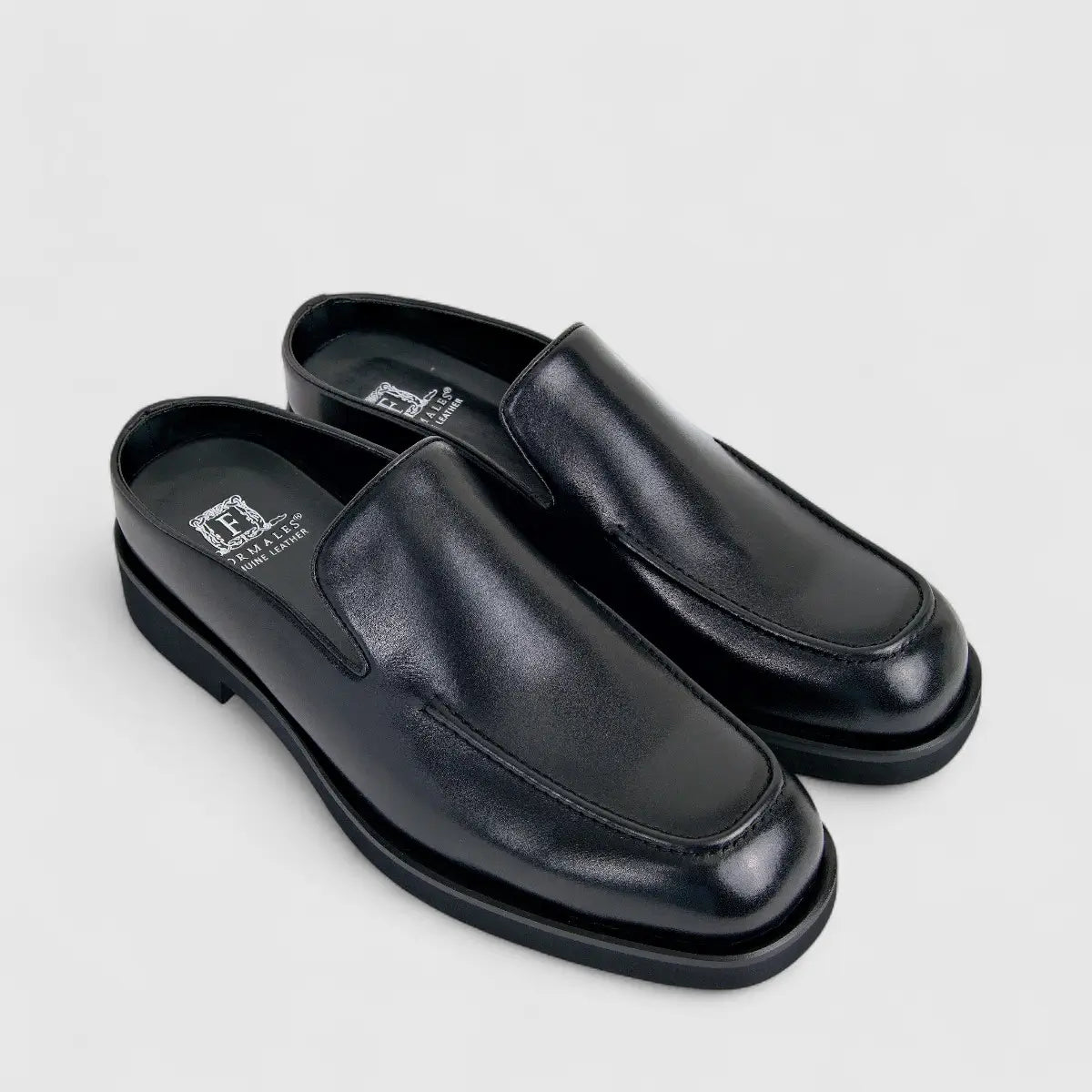 Formales Mens Leather Mule FM2025-843  Black FK25