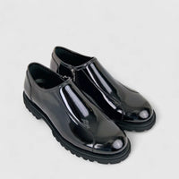 Formales Men's Leather Chunky Sole With Zip FM2025-838 Black FK27