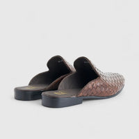 Formales Men's Leather Slip On Open Back AA512-3 Coffee EL135