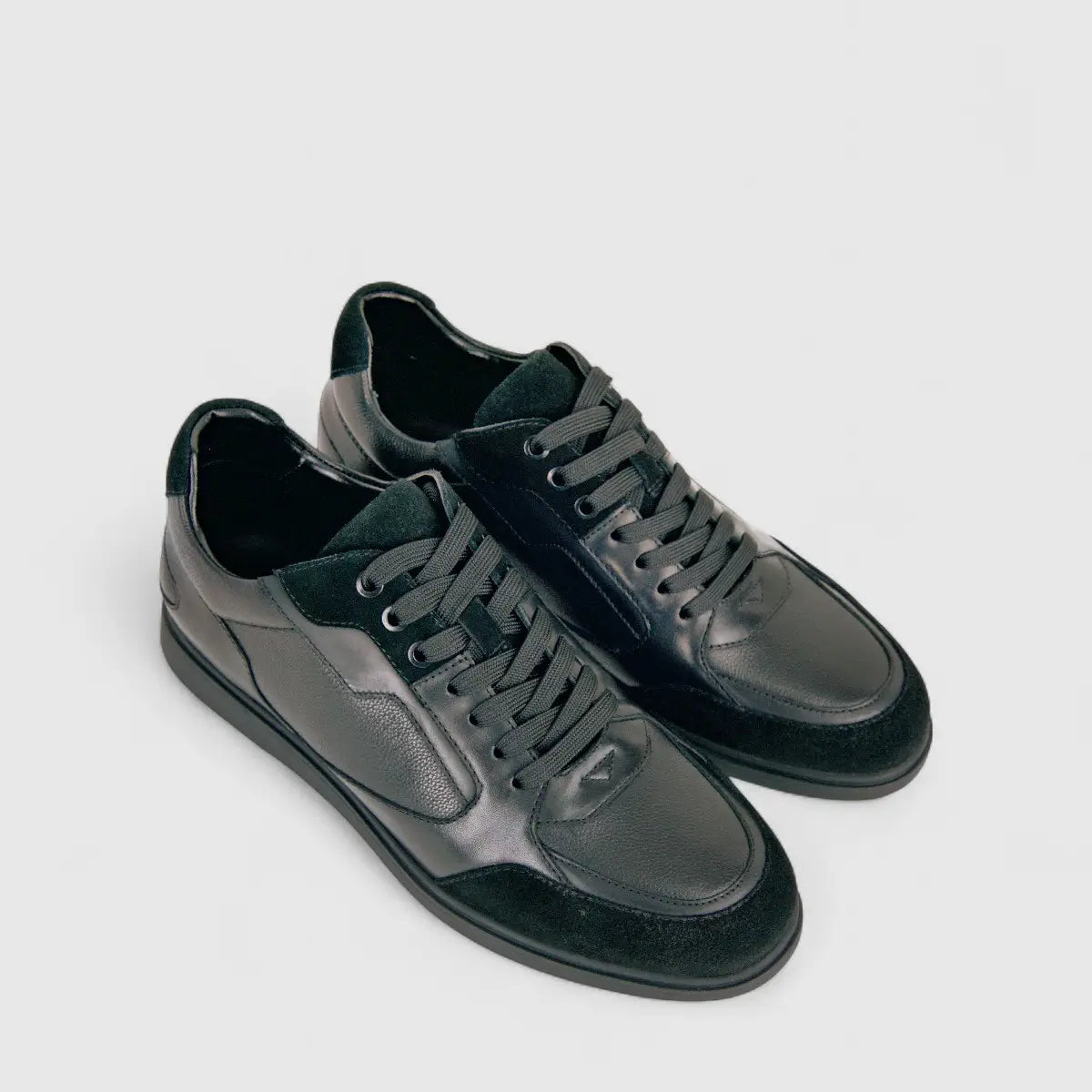 Formales Mens Leather Sneaker FM2025-846 Black FK26