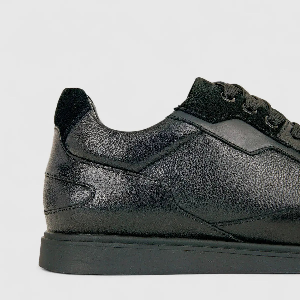 Formales Mens Leather Sneaker FM2025-846 Black FK26