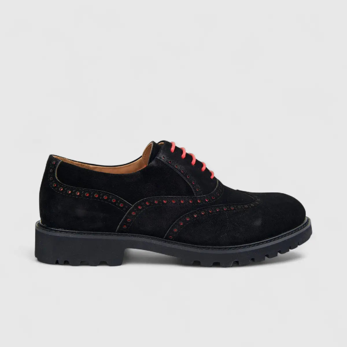 Formales Men's Suede Chunky Sole Lace Up FY266001 Black FD11