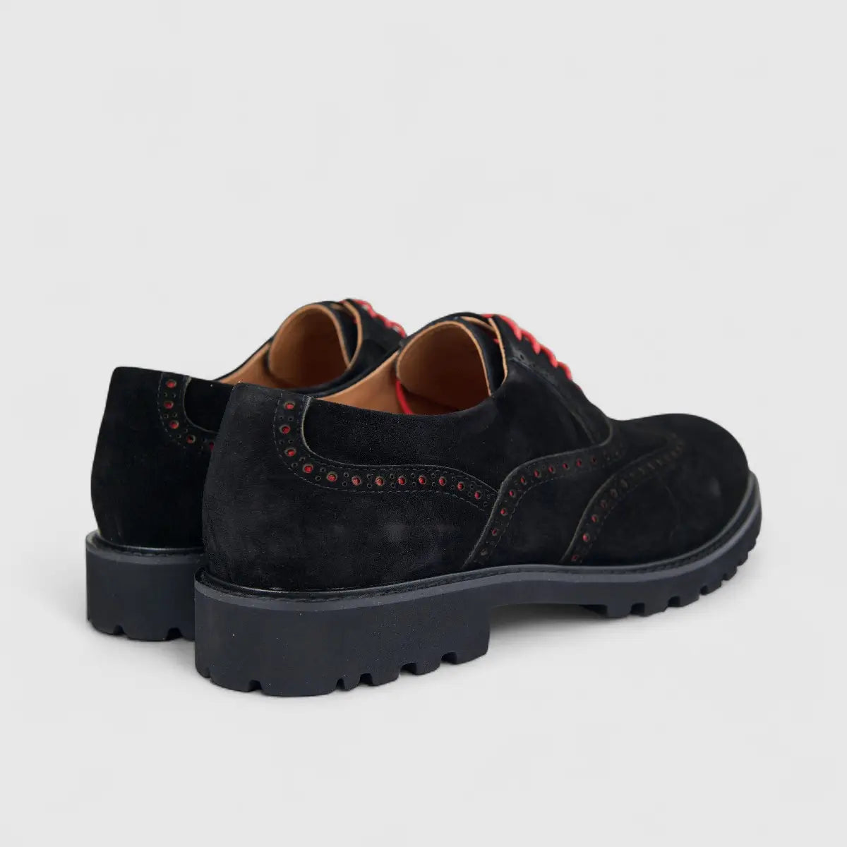 Formales Men's Suede Chunky Sole Lace Up FY266001 Black FD11