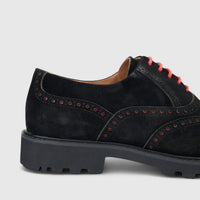 Formales Men's Suede Chunky Sole Lace Up FY266001 Black FD11