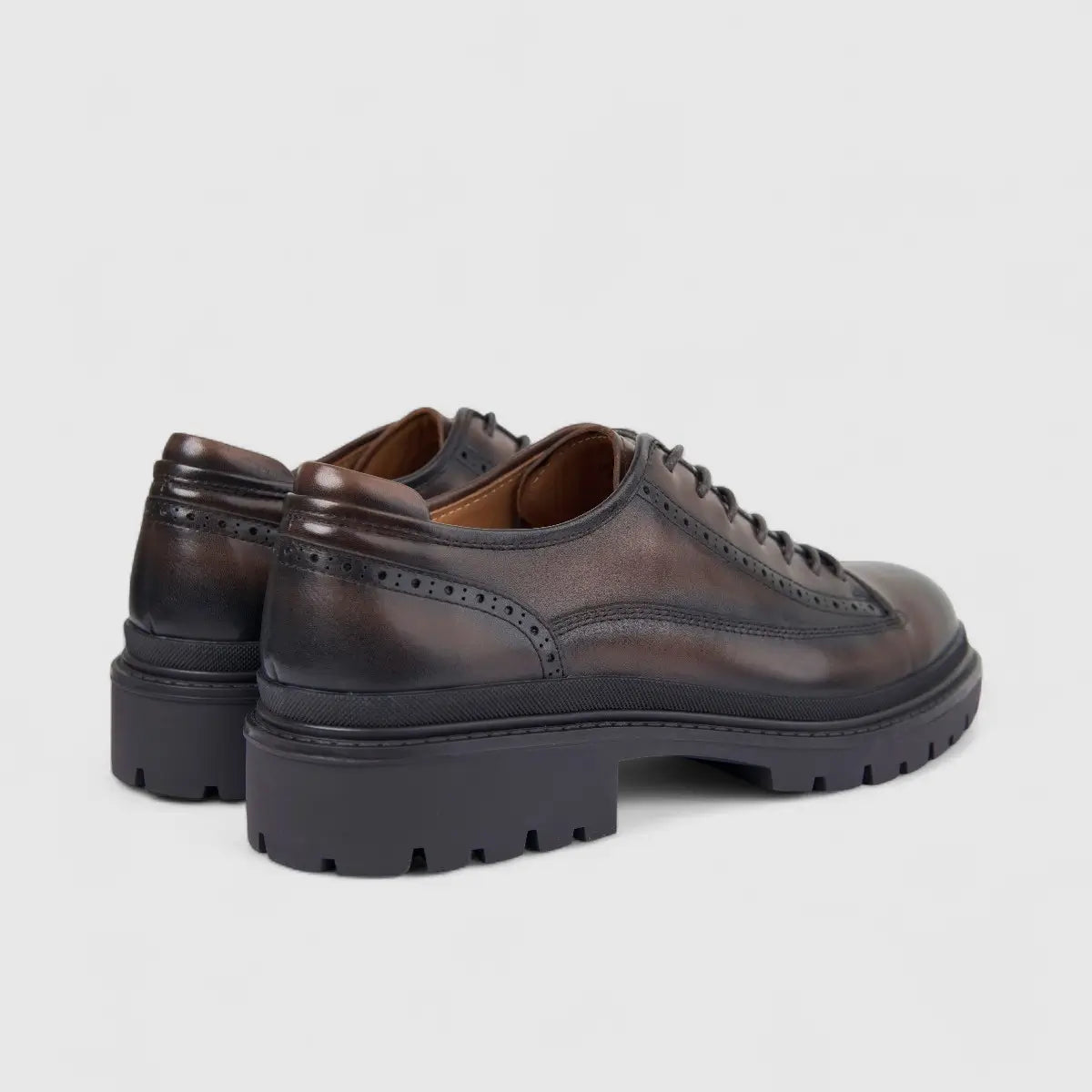 Formales Men's Leather Chunky Sole Lace Up FY266003 Brown FD13