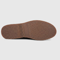 Underside view of a Formales men's suede lace-up shoe, highlighting the brown textured rubber sole with 'FORMALES 41'
