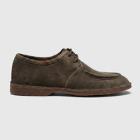 Formales Men's Suede Lace Up shoe in green, visible from a side profile on a plain white background.