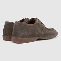 Formale's Men's Suede Lace Up shoes in dark green, shown from a back-right angle on a white background.