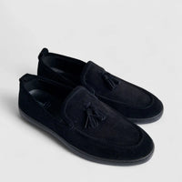 Formales Men's Suede Loafer FM2025-823 Black Suede FK48
