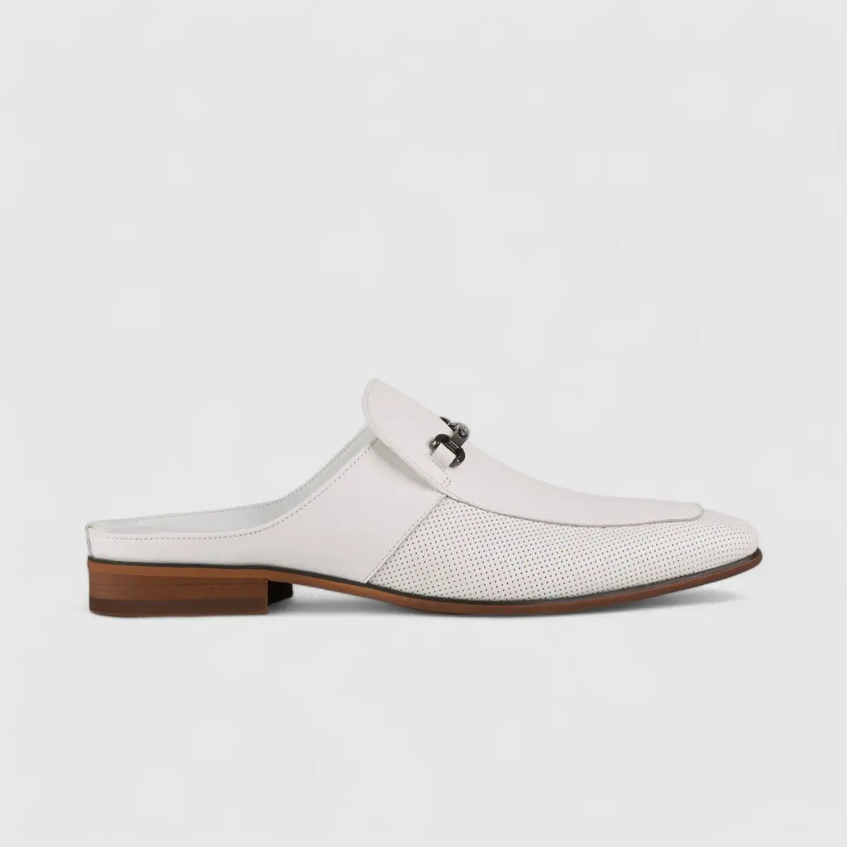 Formales Slip On Open Back White AS2302 Loafers | familyshoecentre