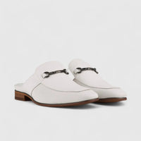 Formales Slip On Open Back White AS2302 Loafers | familyshoecentre