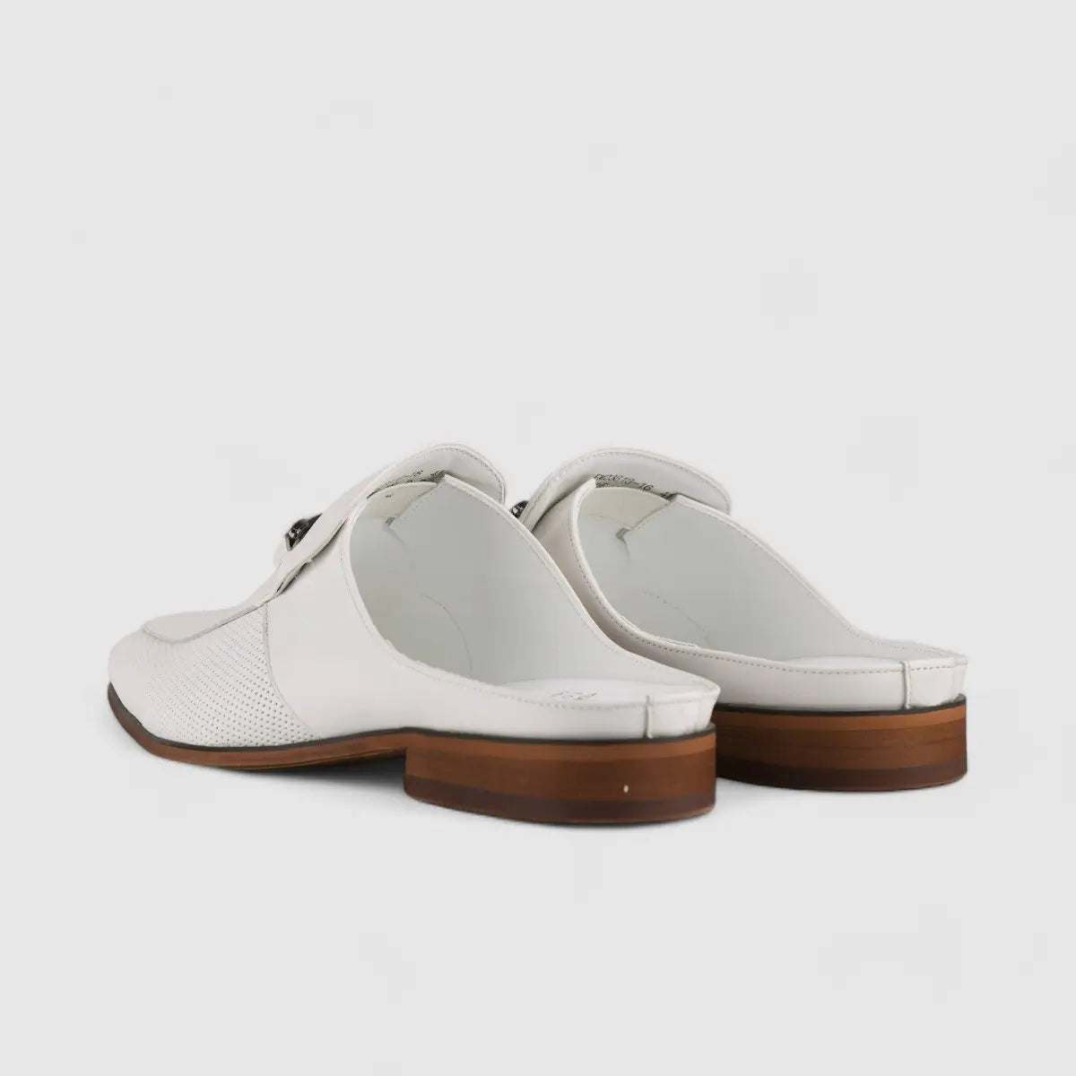 Formales Slip On Open Back White AS2302 Loafers | familyshoecentre
