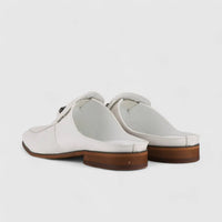 Formales Slip On Open Back White AS2302 Loafers | familyshoecentre