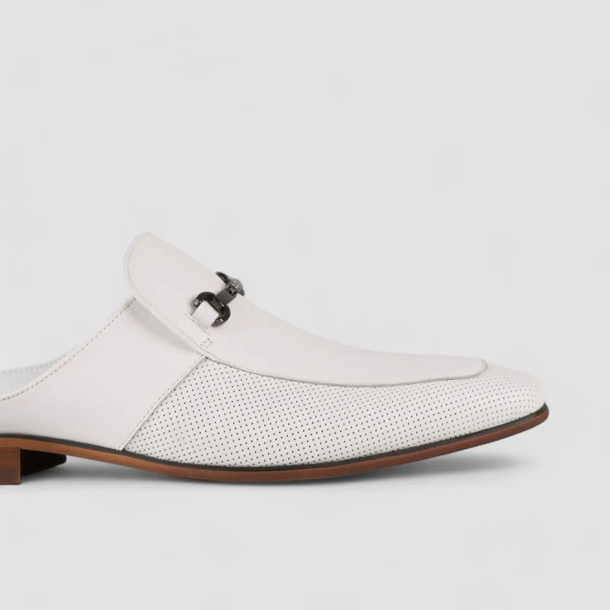 Formales Slip On Open Back White AS2302 Loafers | familyshoecentre