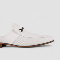 Formales Slip On Open Back White AS2302 Loafers | familyshoecentre