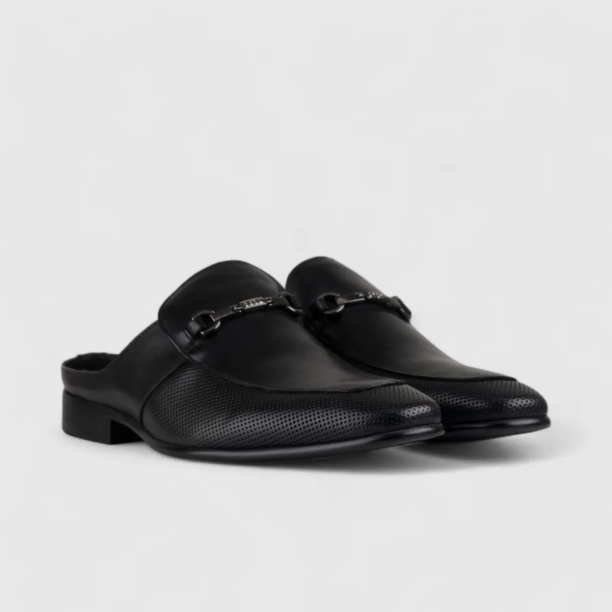 Formales Slip On Open Back Black AS2302 Loafers | familyshoecentre
