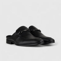 Formales Slip On Open Back Black AS2302 Loafers | familyshoecentre