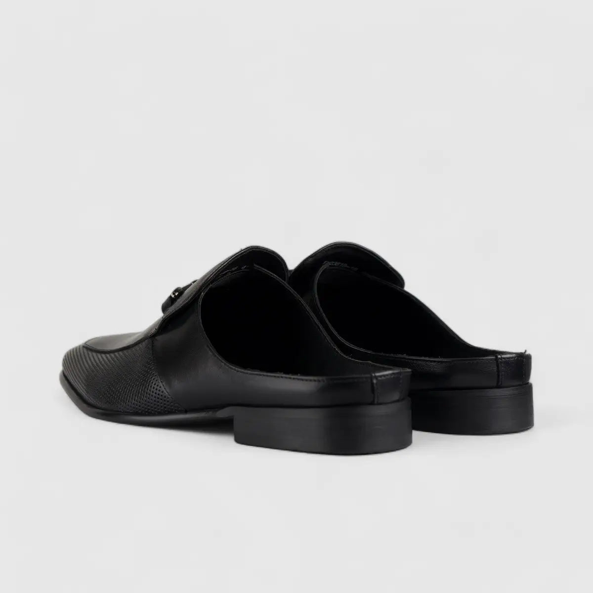 Formales Slip On Open Back Black AS2302 Loafers | familyshoecentre