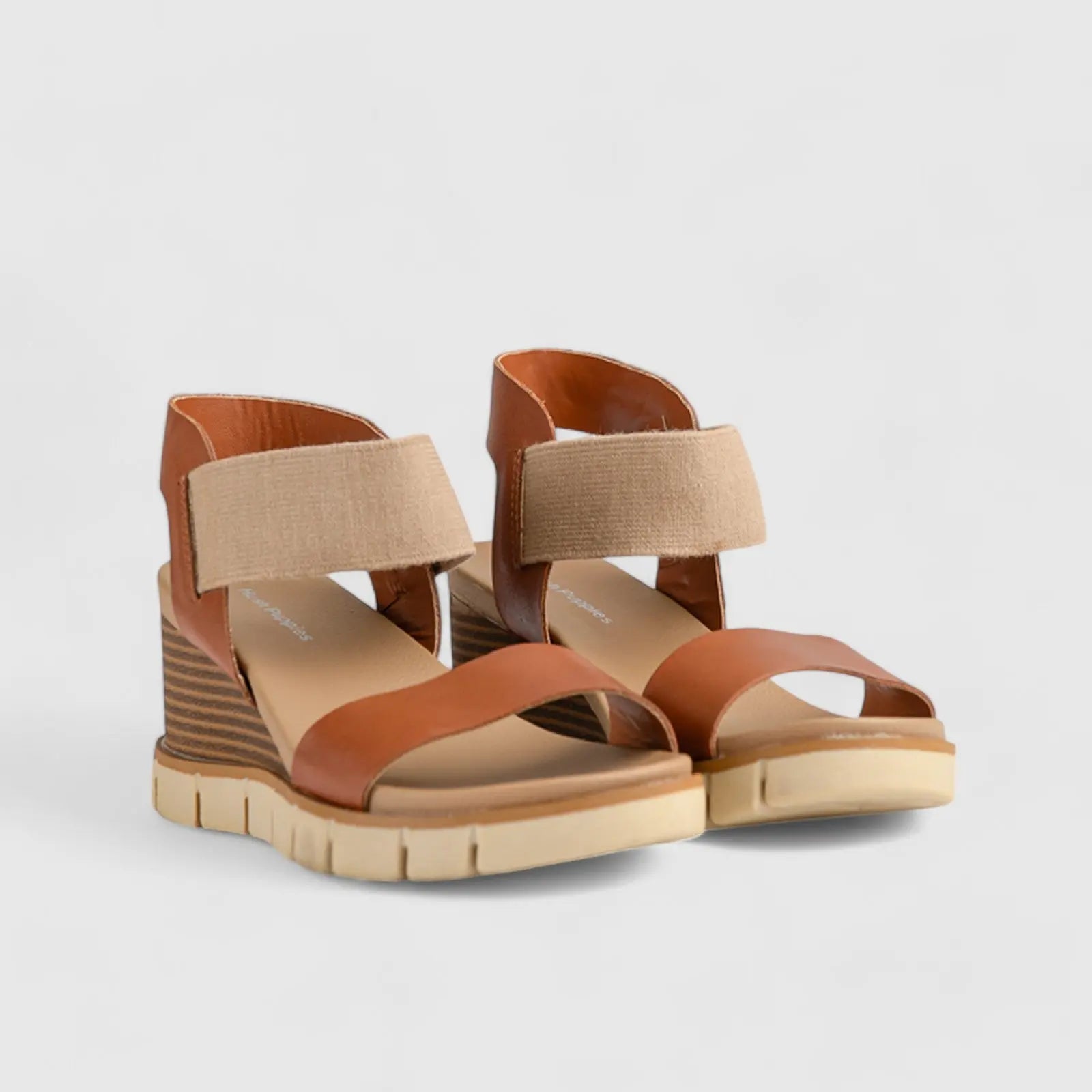 Freja Comfort Wedge Sandal Tan 01370 Wedges | familyshoecentre