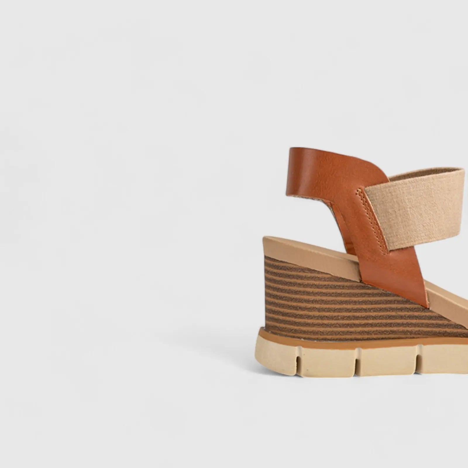 Freja Comfort Wedge Sandal Tan 01370 Wedges | familyshoecentre