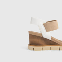 Freja Comfort Wedge Sandal White 01370 Wedges | familyshoecentre