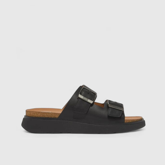 Fit Flops Gen FF Buckle Slides Black GY8-001 FP86