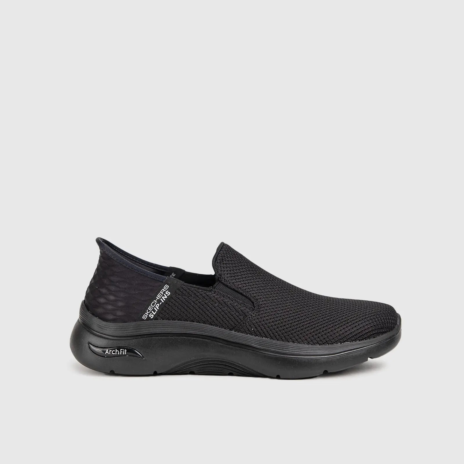 Go Walk Arch Fit 2.0 Comfort Slip Ons Black 216600 Gents | familyshoecentre