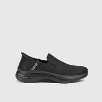 Go Walk Arch Fit 2.0 Comfort Slip Ons Black 216600 Gents | familyshoecentre