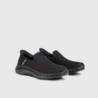 Go Walk Arch Fit 2.0 Comfort Slip Ons Black 216600 Gents | familyshoecentre