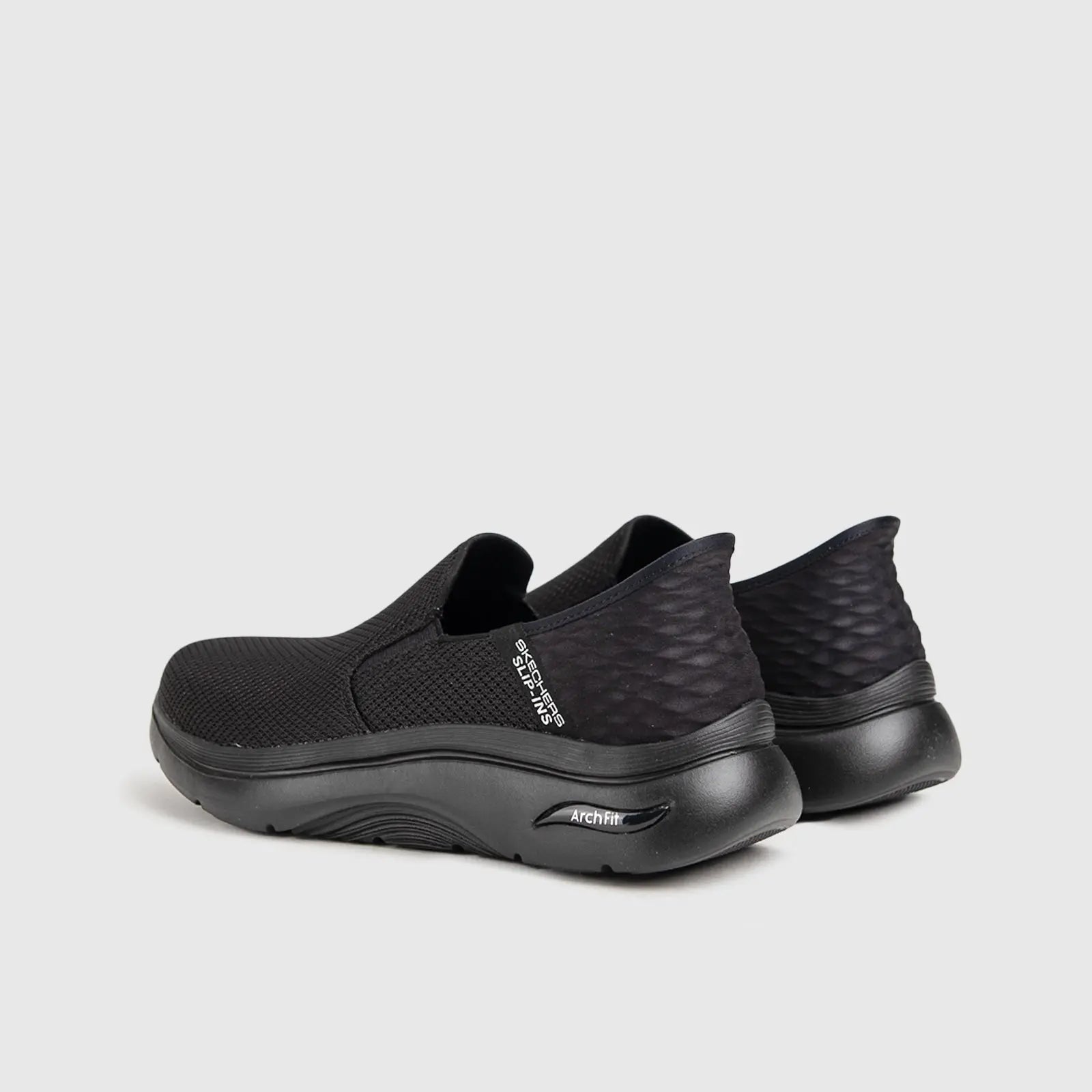 Go Walk Arch Fit 2.0 Comfort Slip Ons Black 216600 Gents | familyshoecentre
