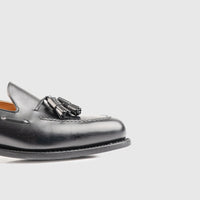 Goodyear Welt Dress Tasselled Slip On  8491 Black Loafers | familyshoecentre