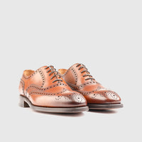 Goodyear Welt Oxford Brogue Lace Up 5215 Tan Oxfords | familyshoecentre