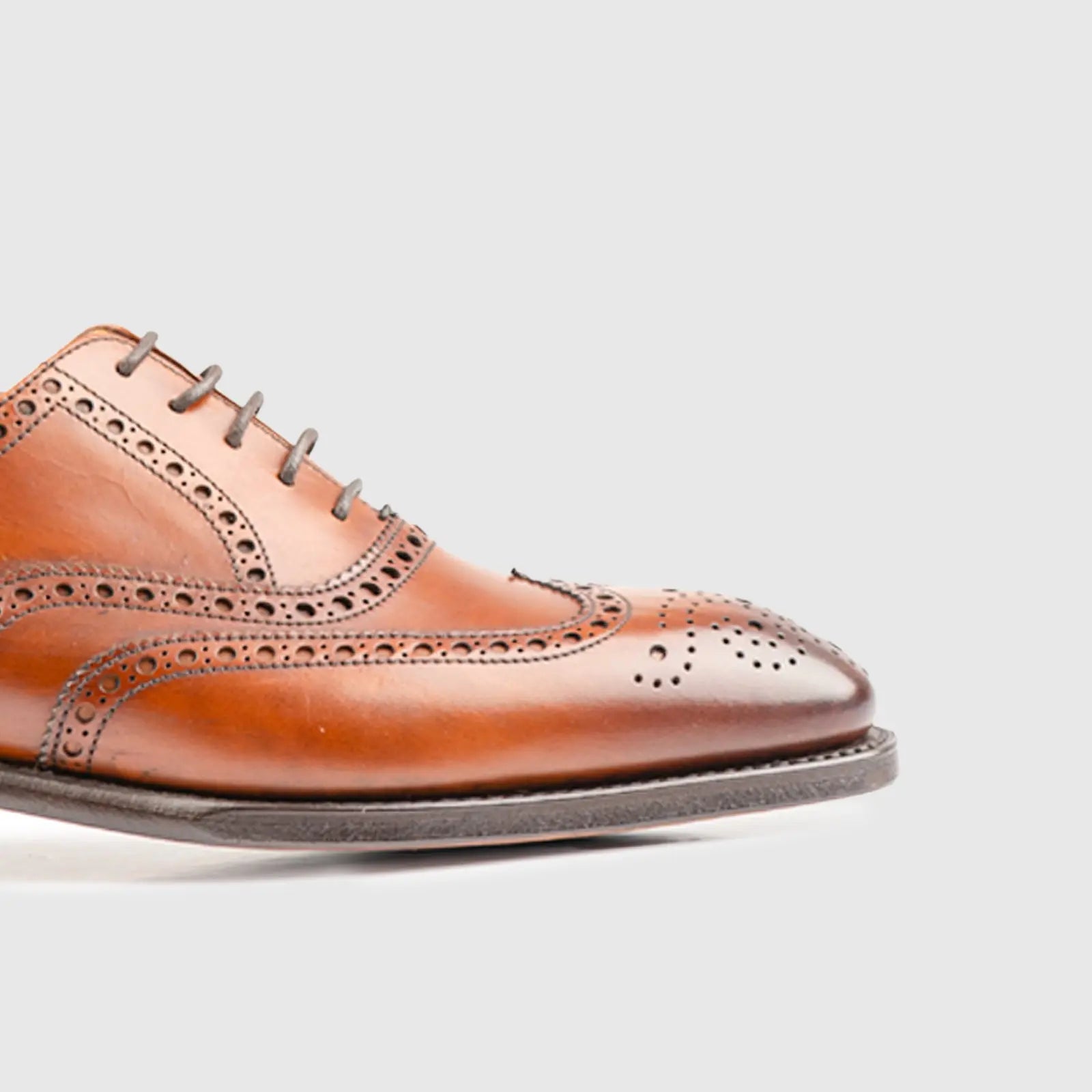 Goodyear Welt Oxford Brogue Lace Up 5215 Tan Oxfords | familyshoecentre