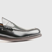 Goodyear Welt Split Toe Penny Loafer 11020 Black Loafers | familyshoecentre