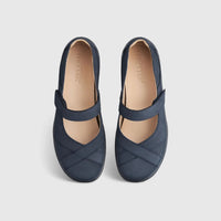 Hope Comfort Leather Shoe Denim Navy Pumps | familyshoecentre