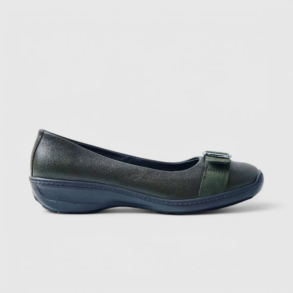 Hotter Grace Comfort Shoe Green Pumps | familyshoecentre