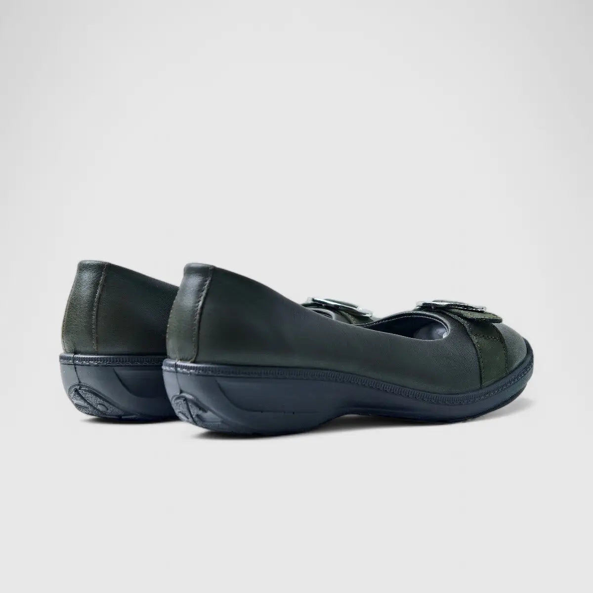 Hotter Grace Comfort Shoe Green Pumps | familyshoecentre