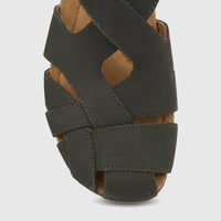 Hotter Ladies Comfort Fisherman Sandal Carpa Khaki HT109, featuring dark green woven straps and a cushioned insole.