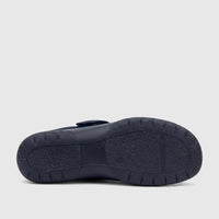 Bottom view of a dark navy Hotter Ladies Comfort Pump Daphne HT105, showcasing the textured sole.